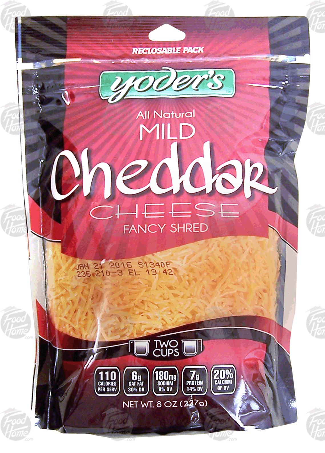 Yoder's  all natural, mild cheddar cheese, fancy shred Full-Size Picture